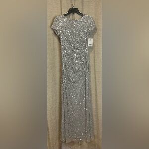 Adrianna Papell Gray/Silver Formal Gown, Size 2